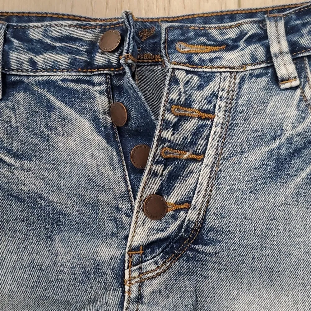 Distressed High Rise Denim Shorts - Image 2