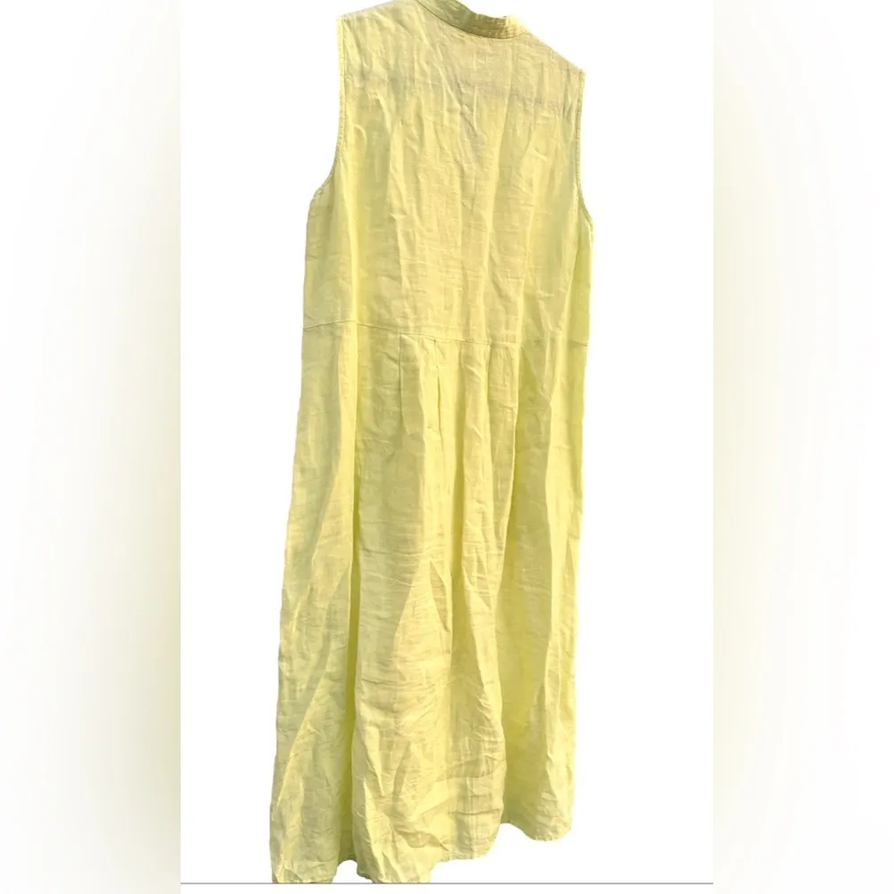 EILEEN FISHER Garment-Dyed Organic Handkerchief Linen Pleated Dress SIZE S/P - Image 5