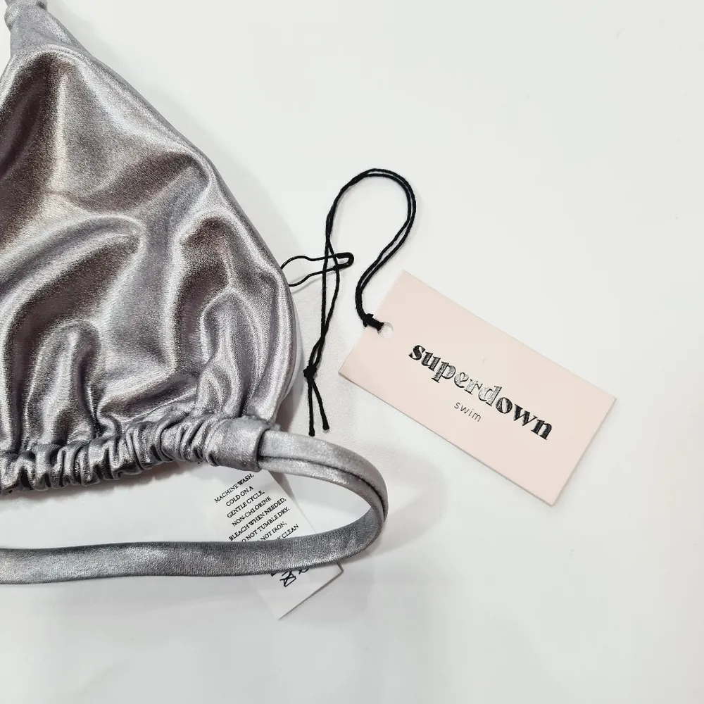 superdown  Danae Bikini Top in Silver - Image 3