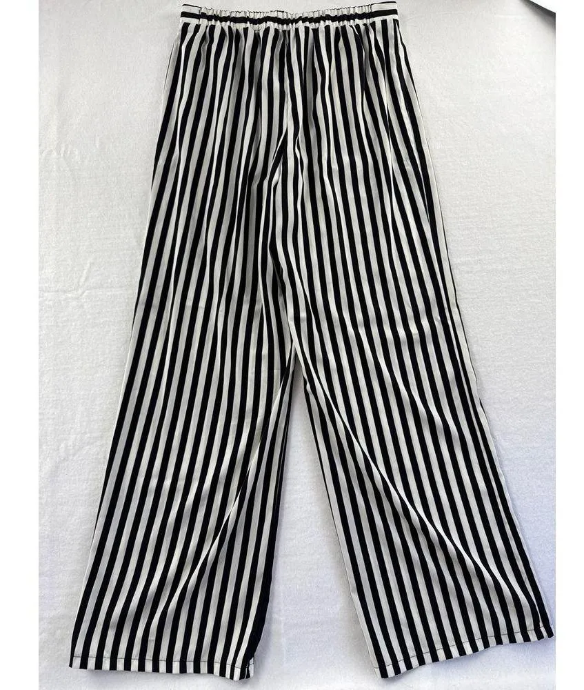 Women’s Forever 21 Black & White Striped Pants Sz S - Image 4