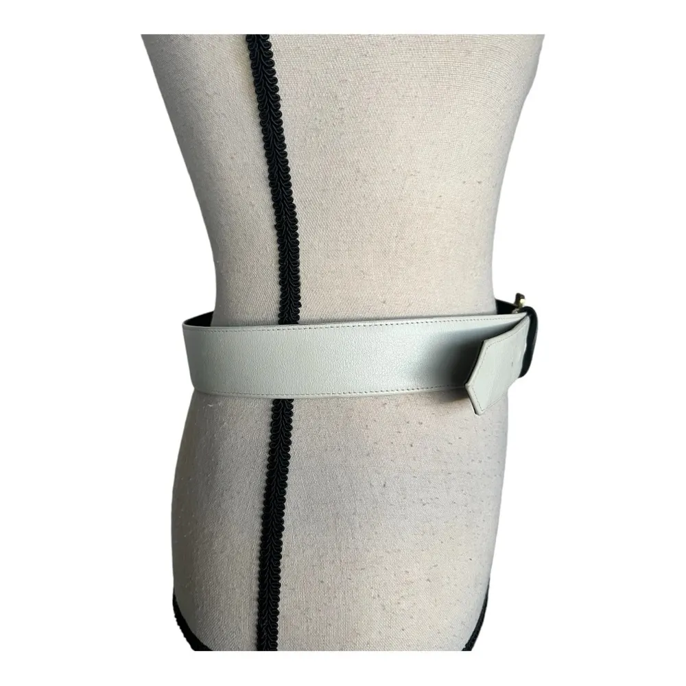 Mondi Accessories Vintage White Genuine Leather Fashion Waist Belt Size 14 - Image 5