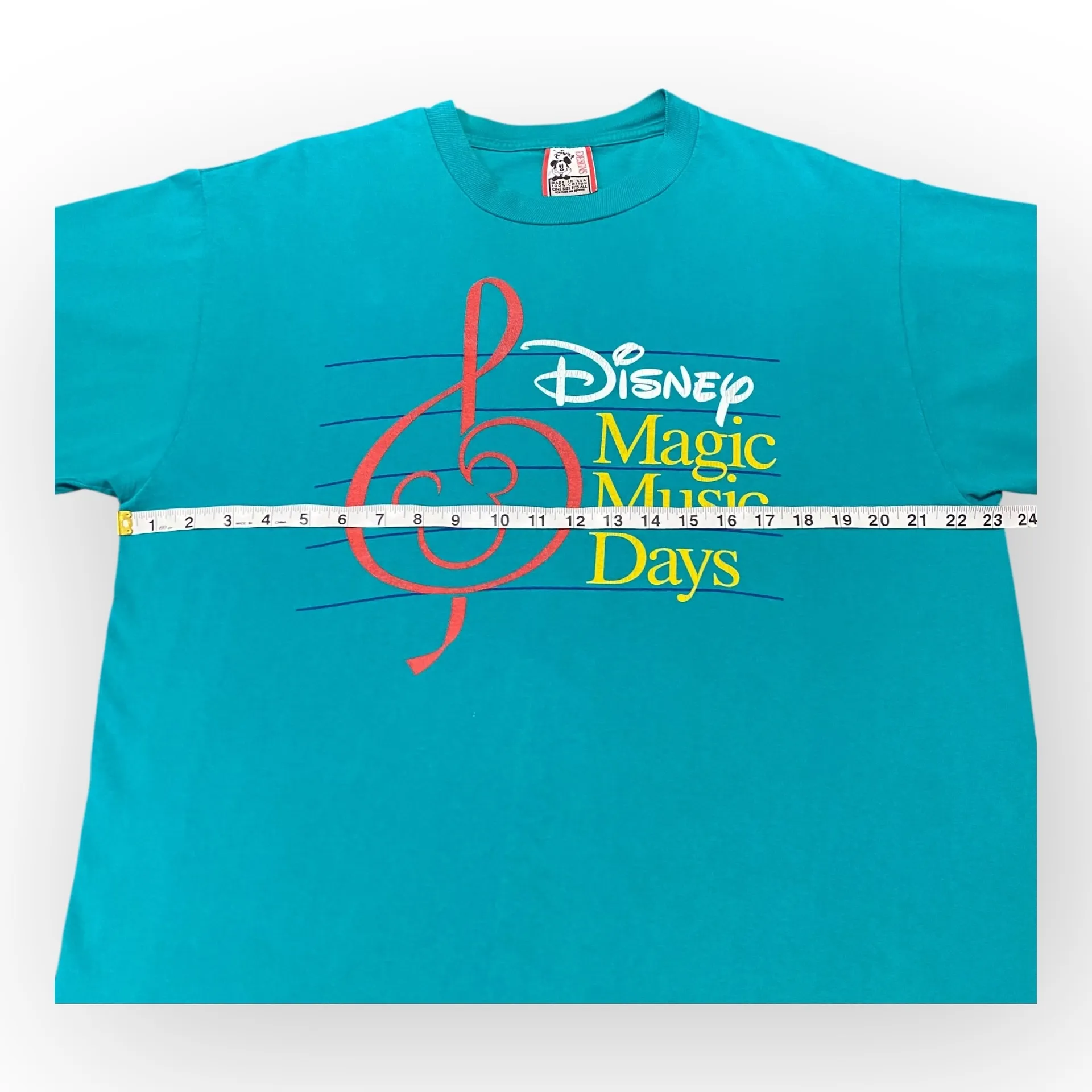Vintage 90s Disney Magic Music Days T-Shirt Teal XL Made in USA - Image 6