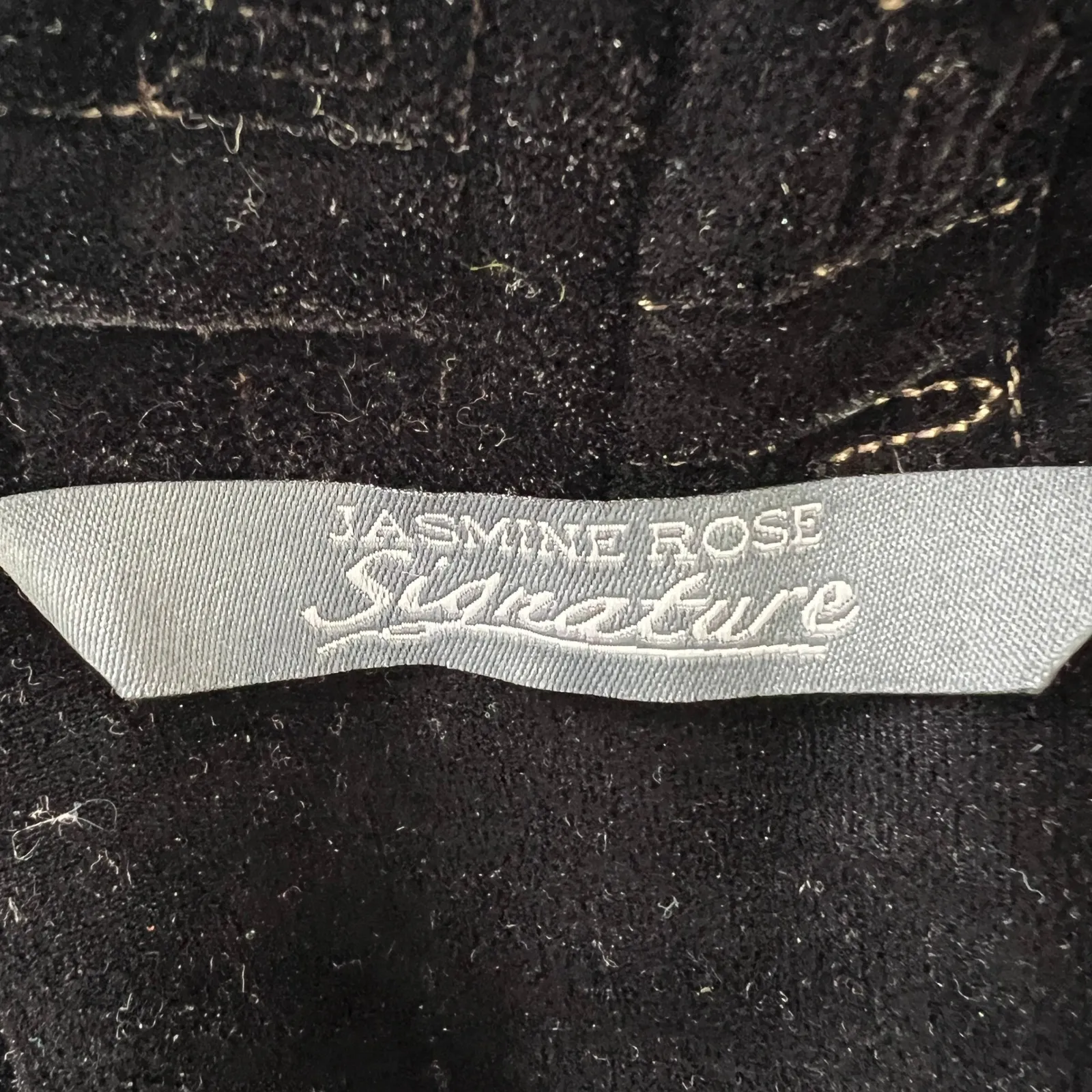 Jasmine Rose Signature Velvet Robe Large Black Gold Trim Long Lounge‎ Womens - Image 6