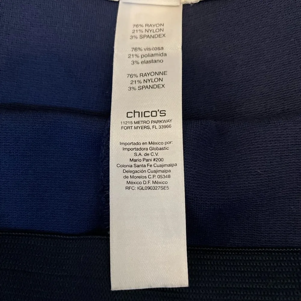 CHICO’S Ponte Knit Pull On Slim Ankle Length Pants in Navy Blue Size 0 - Image 6