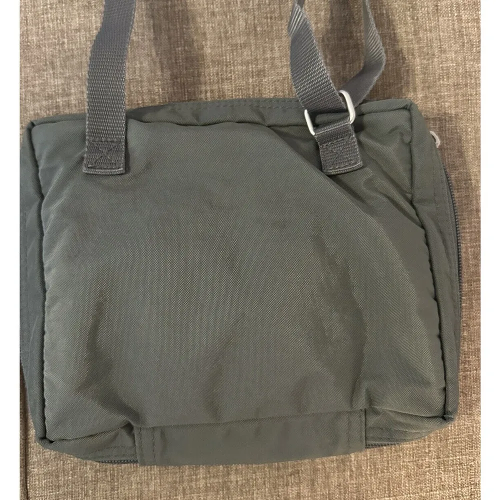 Baggallini Zip Close Crossbody Bag PocketsAdjustable Strap Gray/Yellow Interior - Image 5