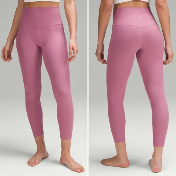 LULULEMON Align Ribbed High-Rise Pant Legging Tight 25" in Velvet Dust Size 10 - Image 2