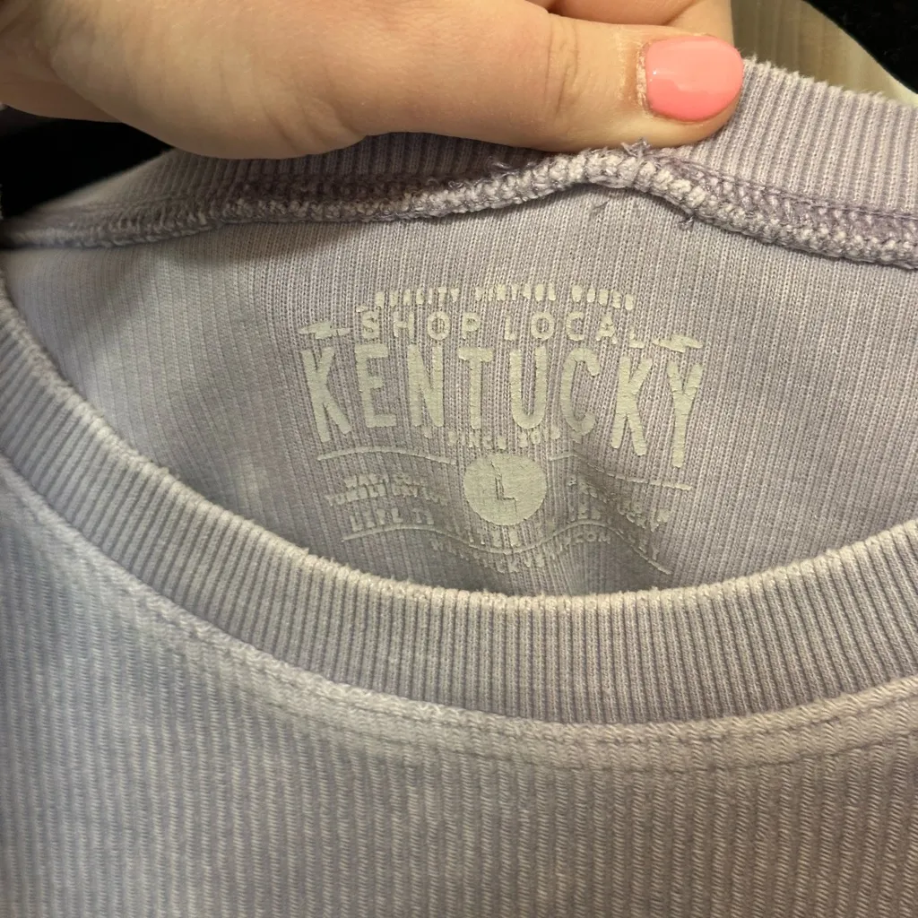 Shop Local KY Cropped Corded Kentucky Sweatshirt Purple Monochrome Large - Image 4