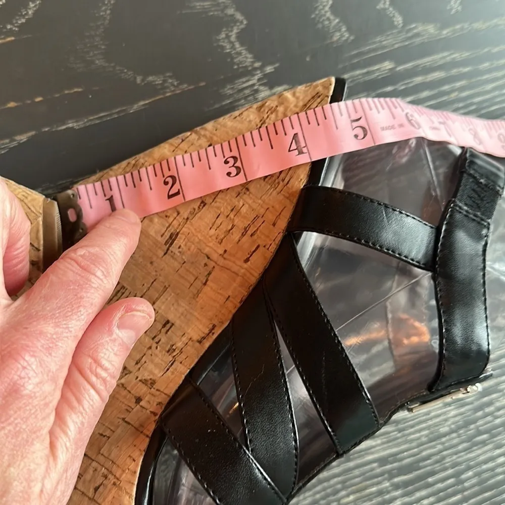 Carols by Carlos Santana black zipper front cork wedges Size 9 - Image 4