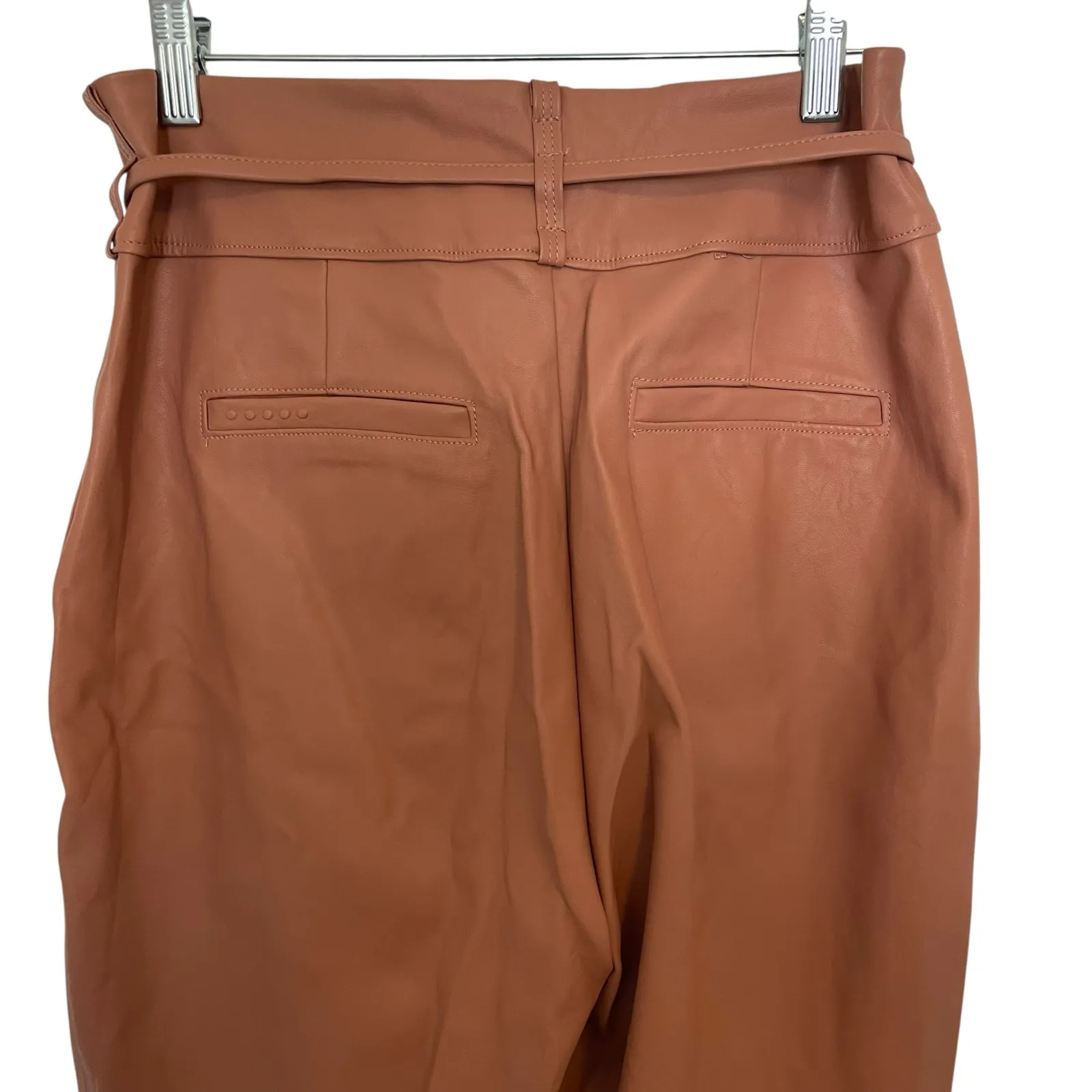 Blank NYC Pleated Tapered Faux Leather Cropped Pants Peach Womens Size 27 $118 - Image 7