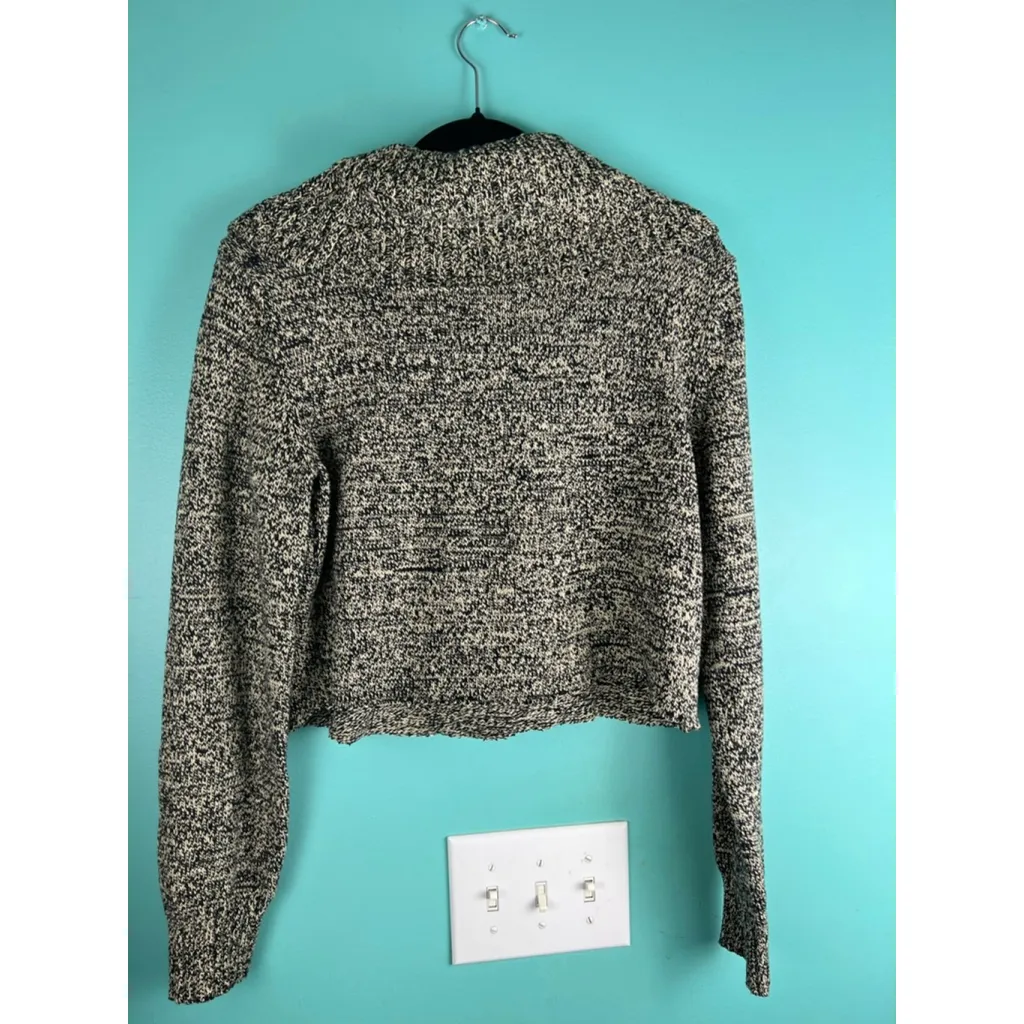 Lauren Ralph Lauren Jeans Co. Marled Knit Sweater Women’s XL Black White Cropped - Image 4