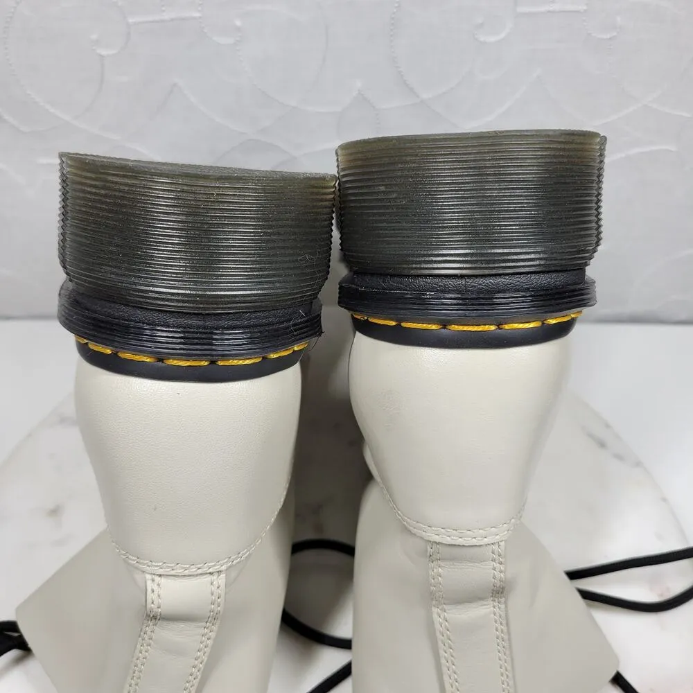 Dr. Martens Audrick 8-Eye Boots Womens 10 White Calf Leather Lace Up Platform - Image 10