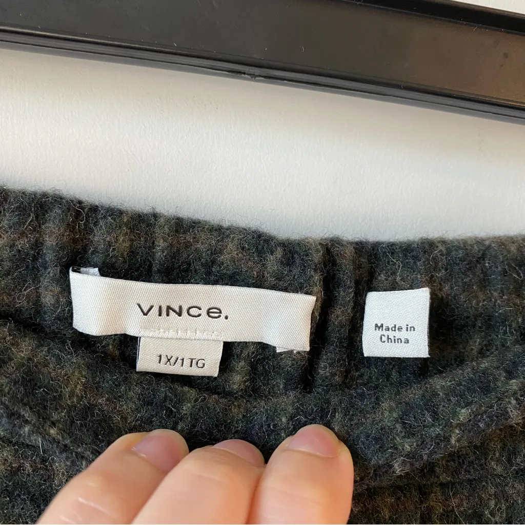 Vince Check Plaid‎ Wool Cashmere Easy Pull On Pants 1X - Image 4