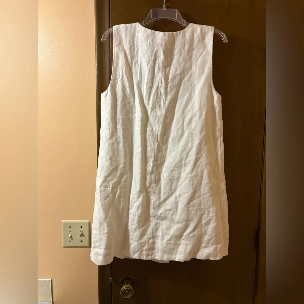 J. Crew golden button linen shift dress in white - Image 5