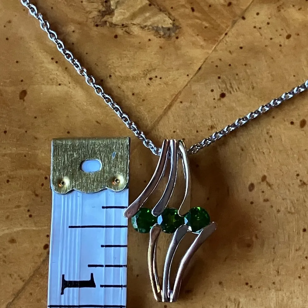 Natural Chrome Diopside Sterling Silver Pendant - Image 3