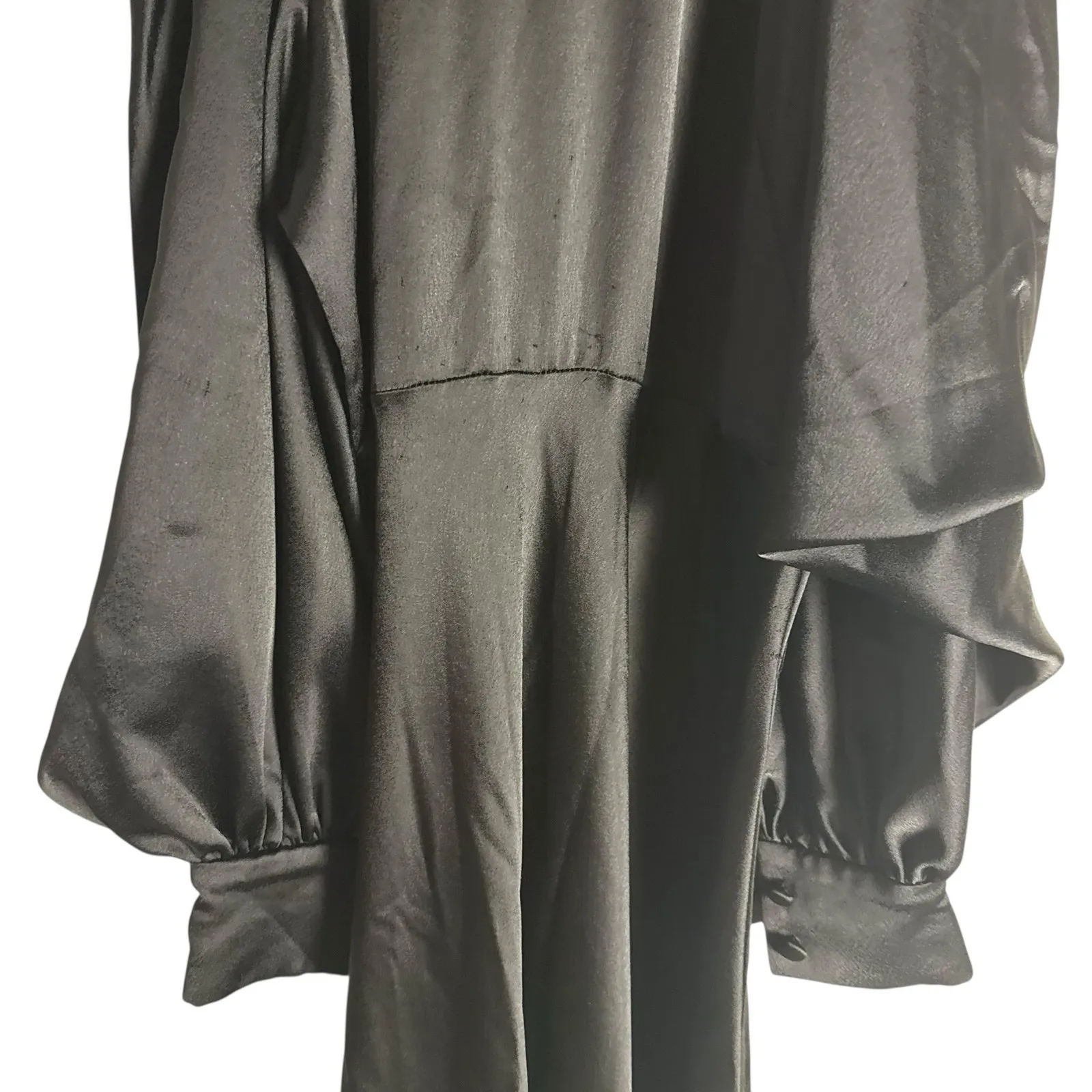 Arias New York Black Mock Neck Cold Shoulder Long Sleeve Cocktail Midi Dress 2 - Image 15