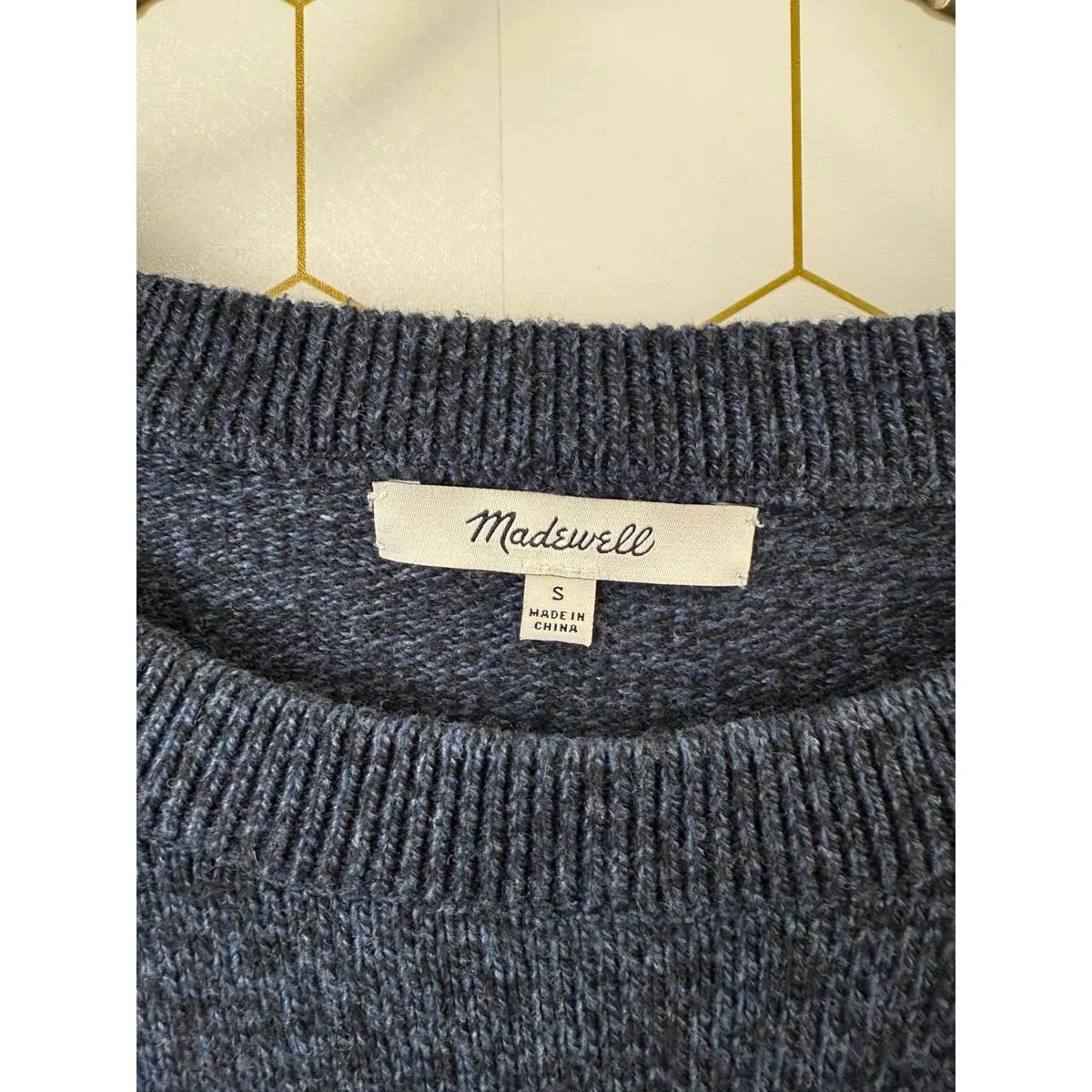 Madewell Navy Marled Baltic Tie-Cuff Pullover Sweater - Size - Small - Image 5
