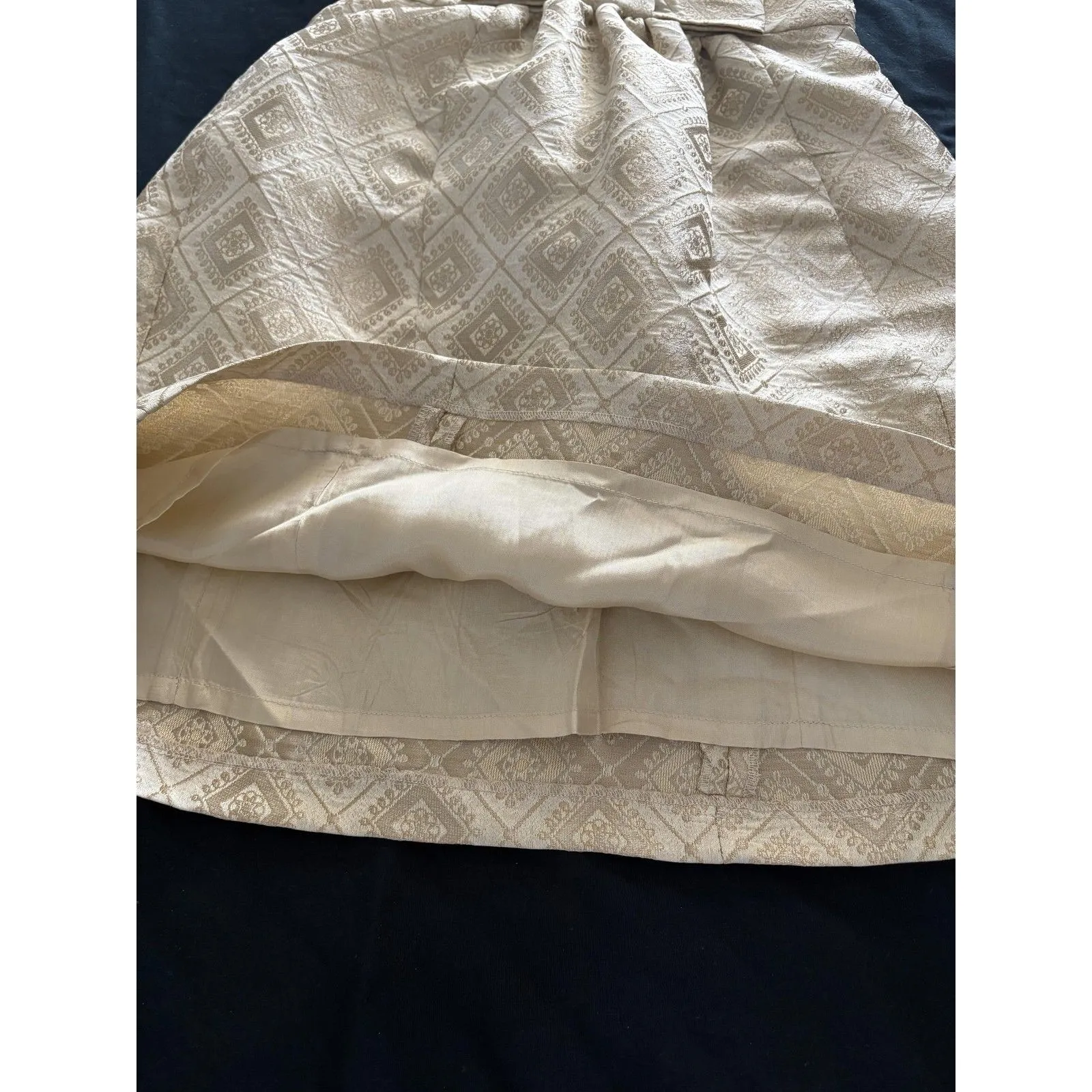 Plenty Frock Tracy Reese Dress S Gold Metallic Jacquard Brocade Party Castle - Image 8