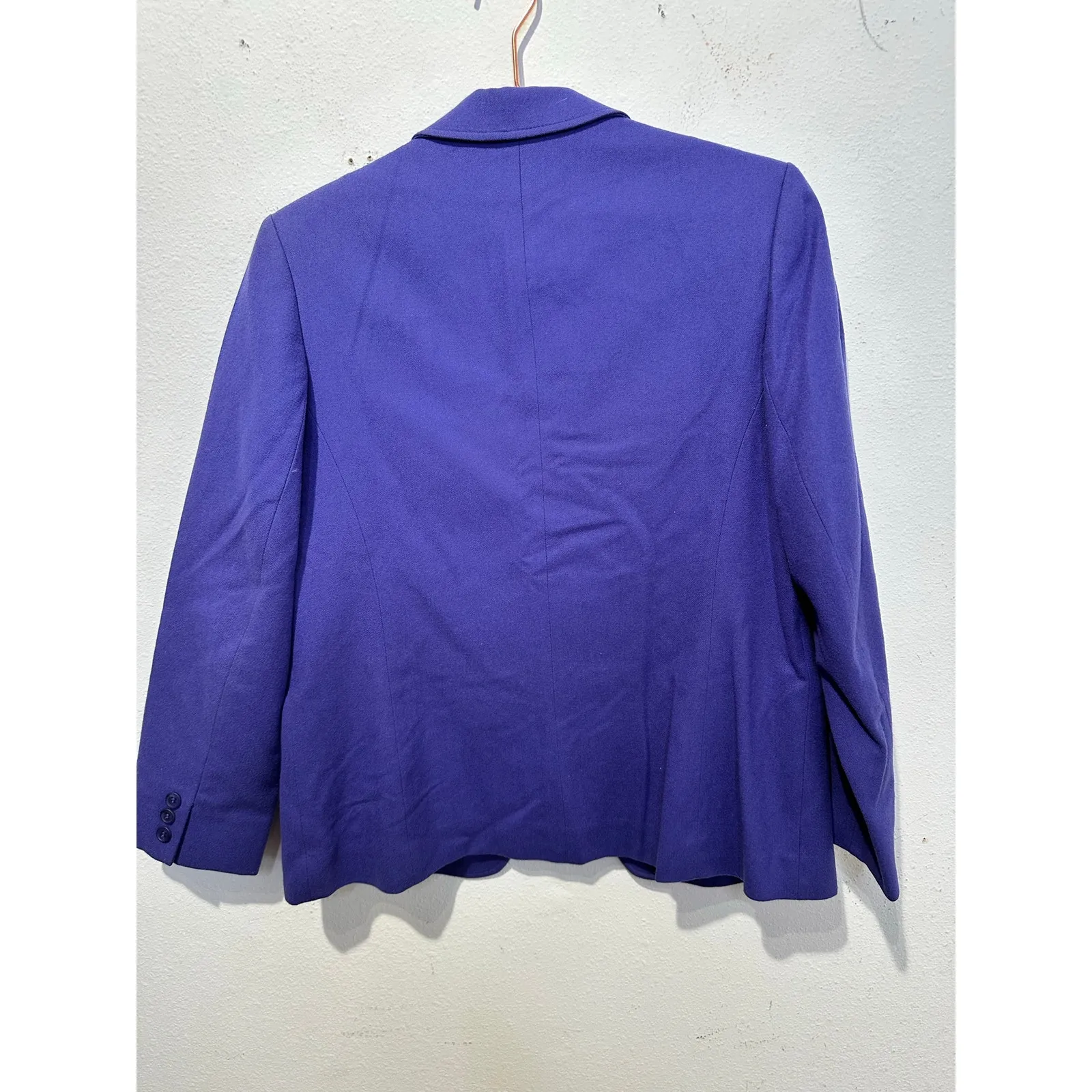 VINTAGE PENDLETON Women's Purple Virgin Wool Button Front Blazer Jacket Size 12 - Image 4