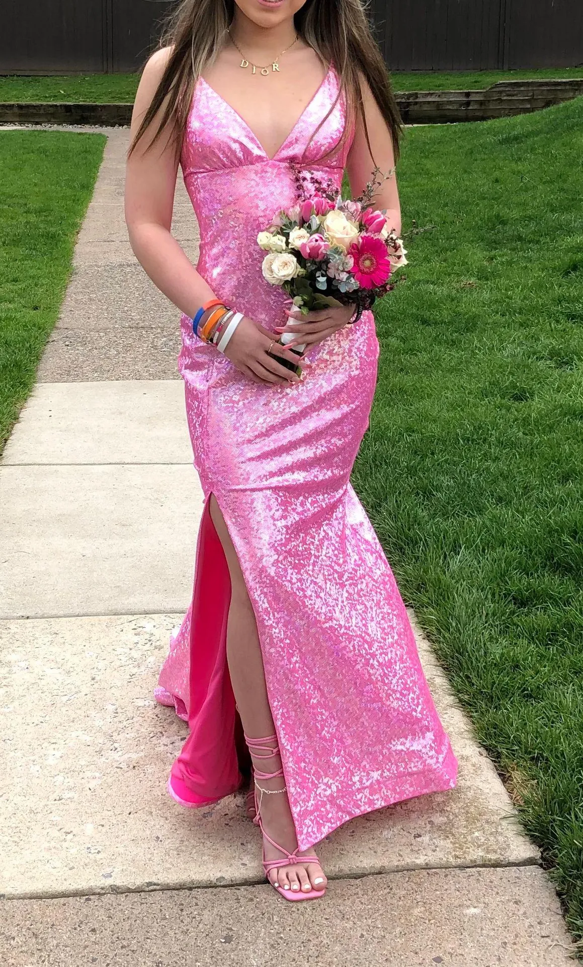Pink Sparkly Prom Dress - Image 3