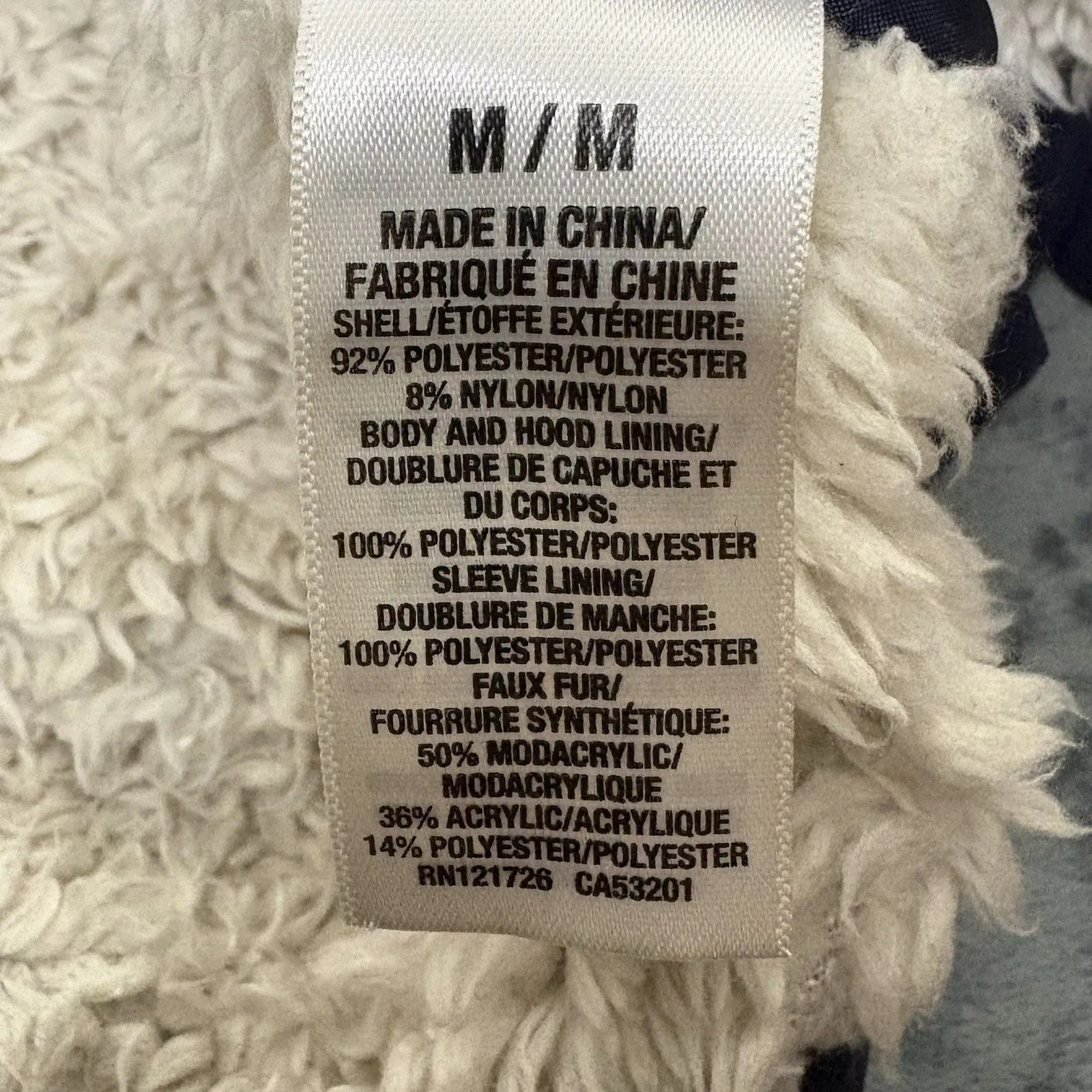 Women’s Aeropostale Navy Parka Jacket Faux Fur Hood Y2K Size Medium Blue - Image 10