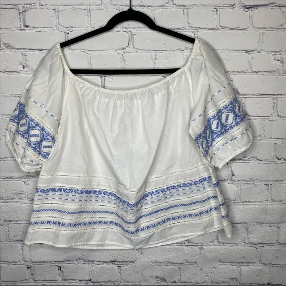 LoveShackFancy Frida Off-The-Shoulder Embroidered Top *small flaw see last pic - Image 4