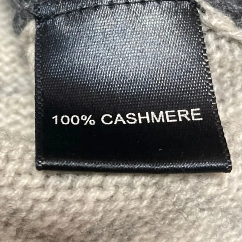 Qi 100% Cashmere Colorblock Cable Knit Funnel Neck Long Sleeve Sweater Top Sz M Size M - Image 4