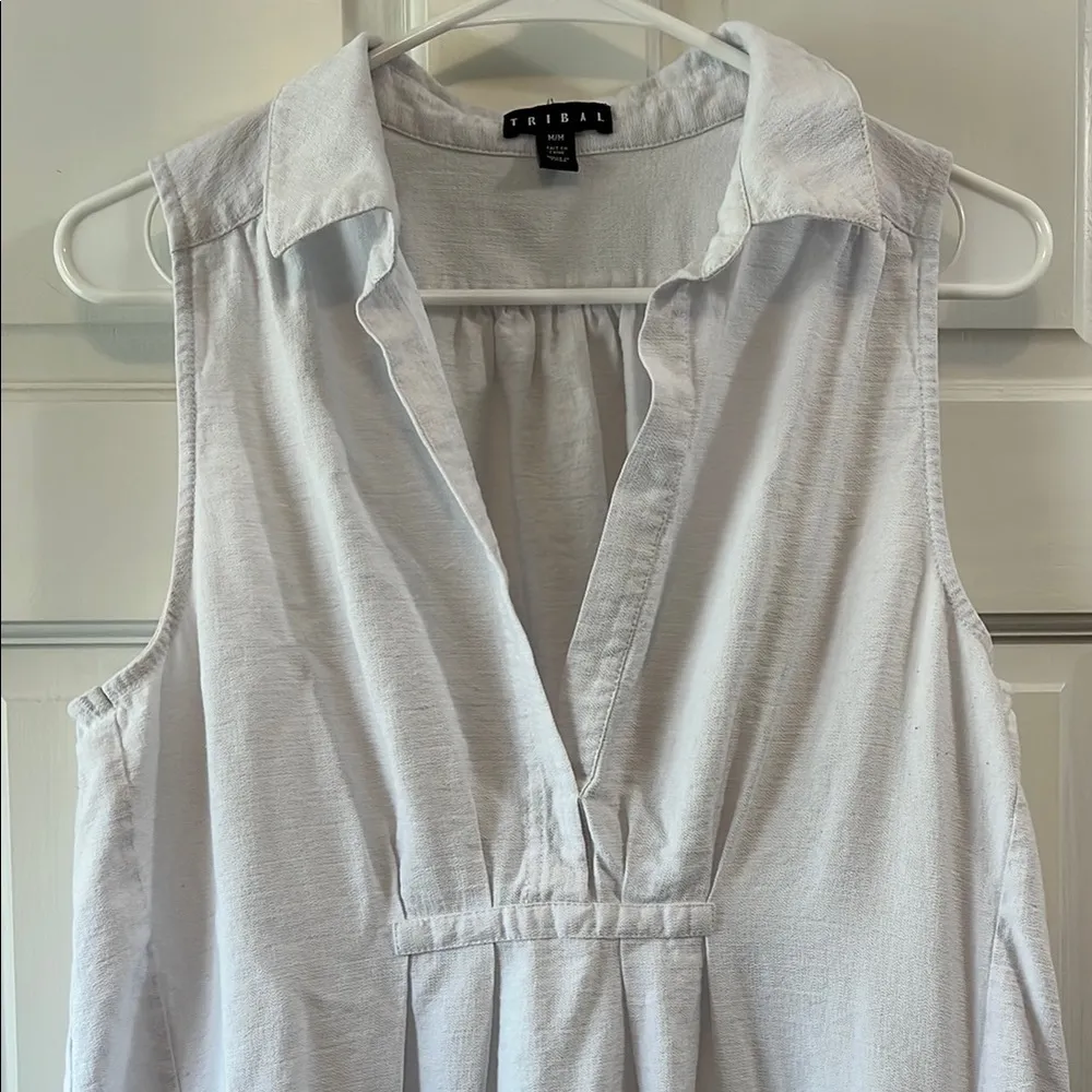 Tribal Sleeveless Flowy Shirt Dress Midi Length - Image 3