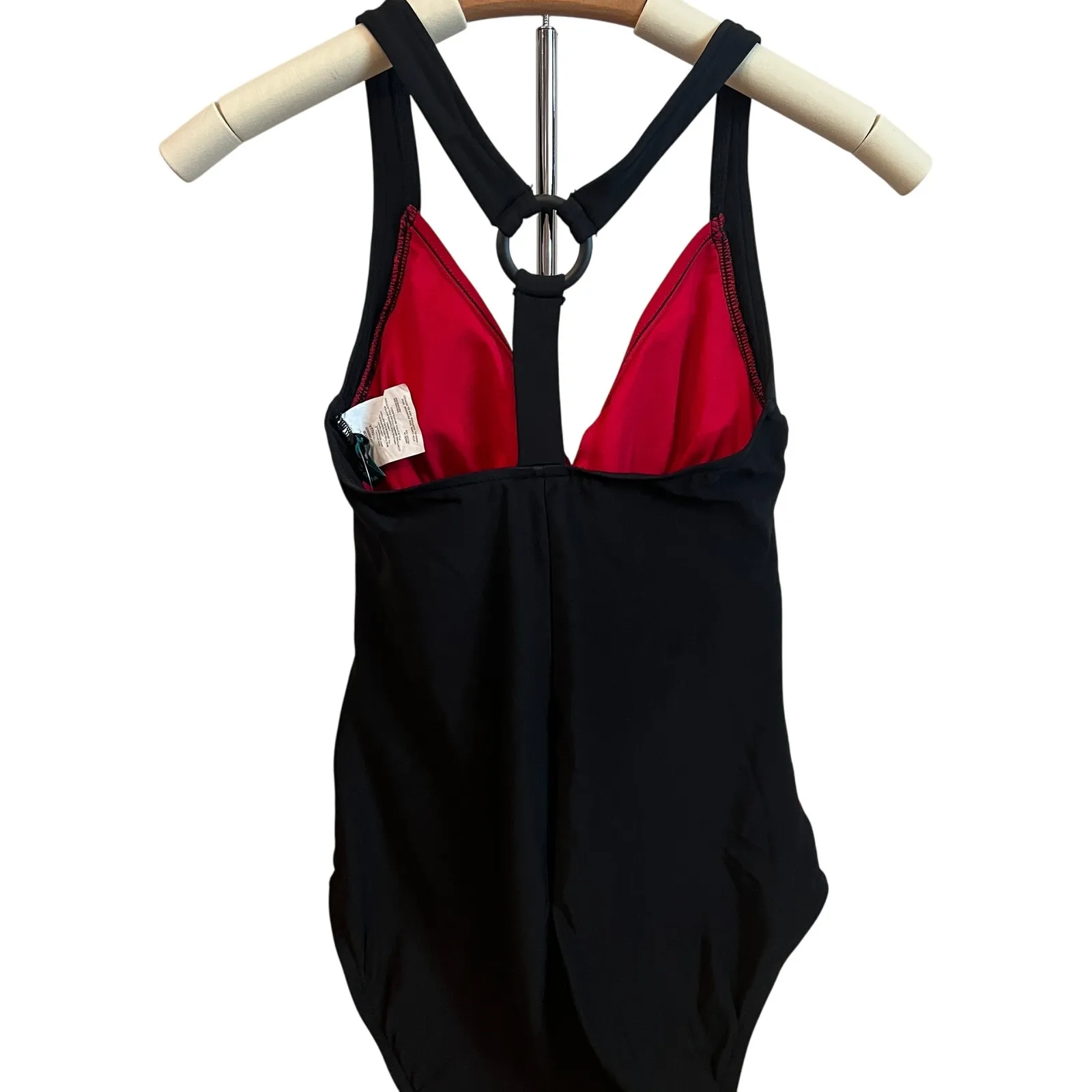 Aqua Green Women's Red and Black Colorblock One Piece Swimsuit - Size XL - NWT - Image 8
