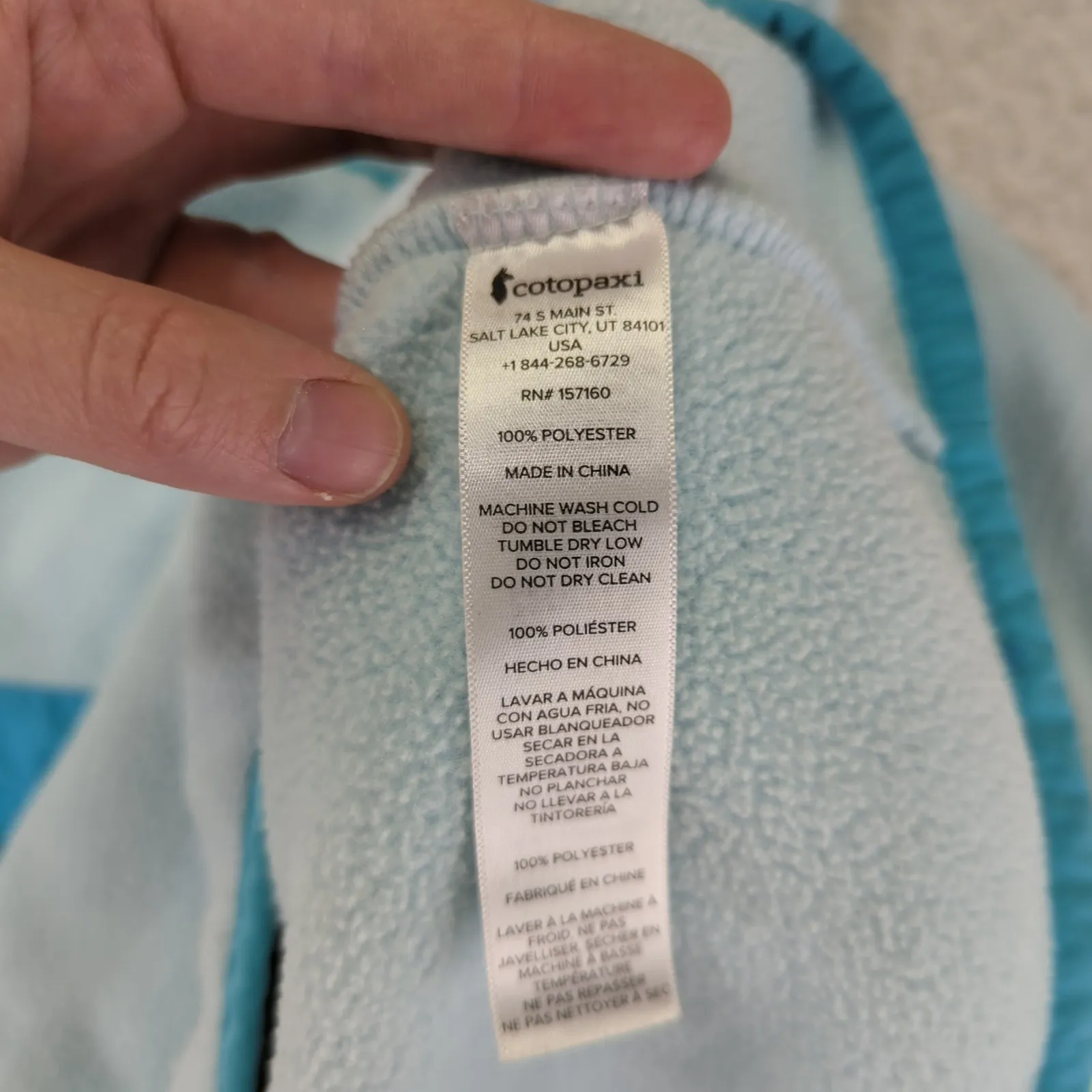 Cotopaxi Teca Hooded Half Zip Pullover Fleece Jacket Women's Size‎ XS Blue Green - Image 9