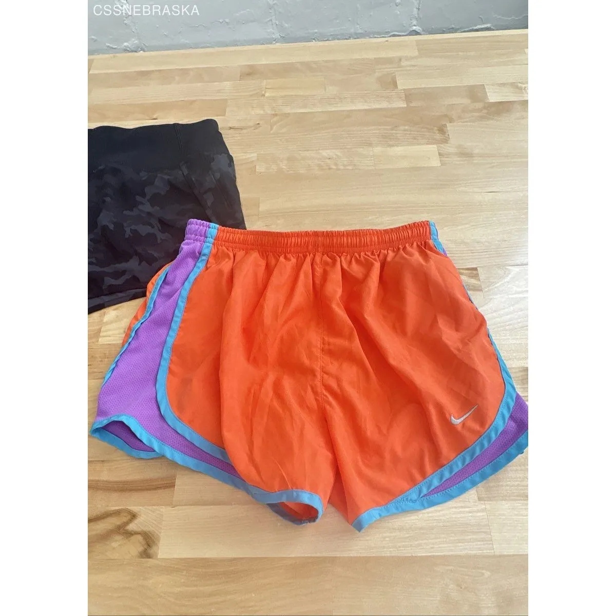Nike Orange/Black 2 pair Crz Yoga & Nike Dri Fit Shorts - Size 4/6 and S - Image 3