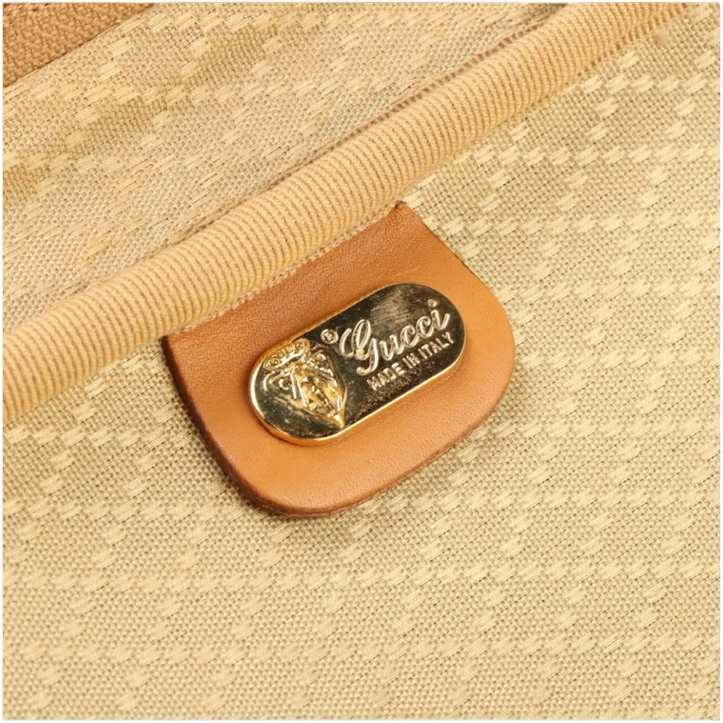 EVC Gucci Micro GG Coated Canvas and Leather Travel Bag Luggage Tag, lock, key - Image 6