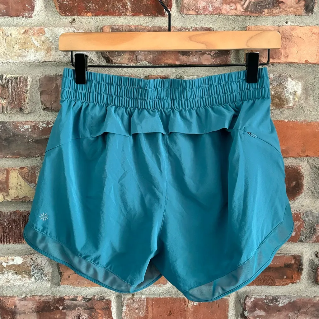 Athleta Blue Mesh Racer Run Athletic Shorts, XS - Image 5