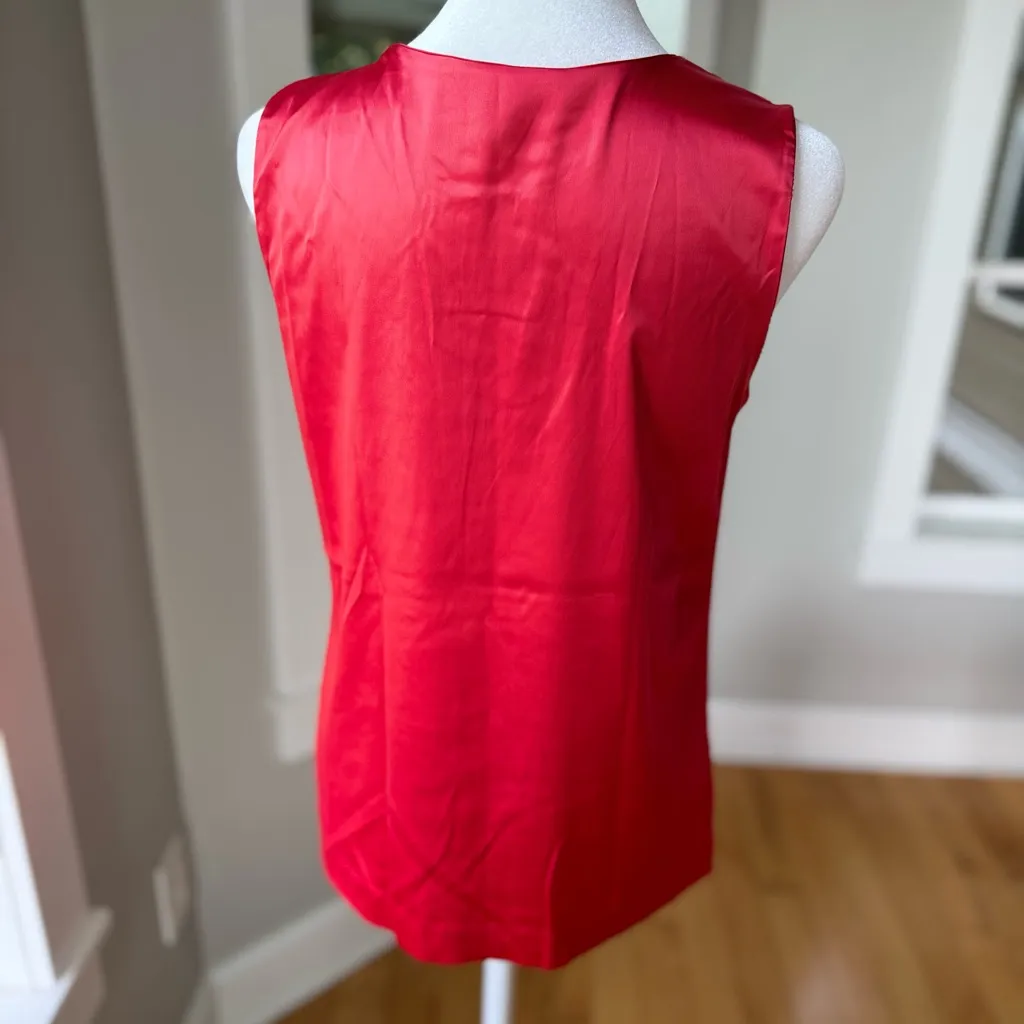Banana Republic Dark Pink Satin Sleeveless Blouse Cami Tank Top Size XS - Image 4