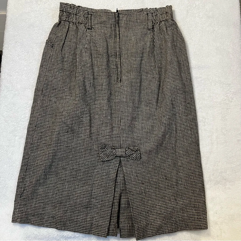 Vintage Peddlers HighWaisted Skirt Gray and White Houndstooth 9/10 Black Size undefined - Image 4