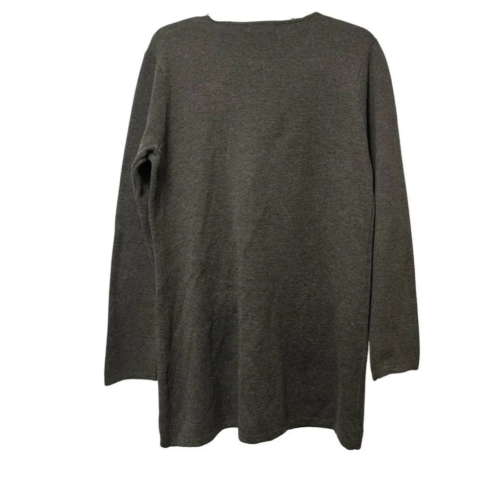 Calvin Klein Long Line Zip Sweater Faux Leather Accents - Image 2