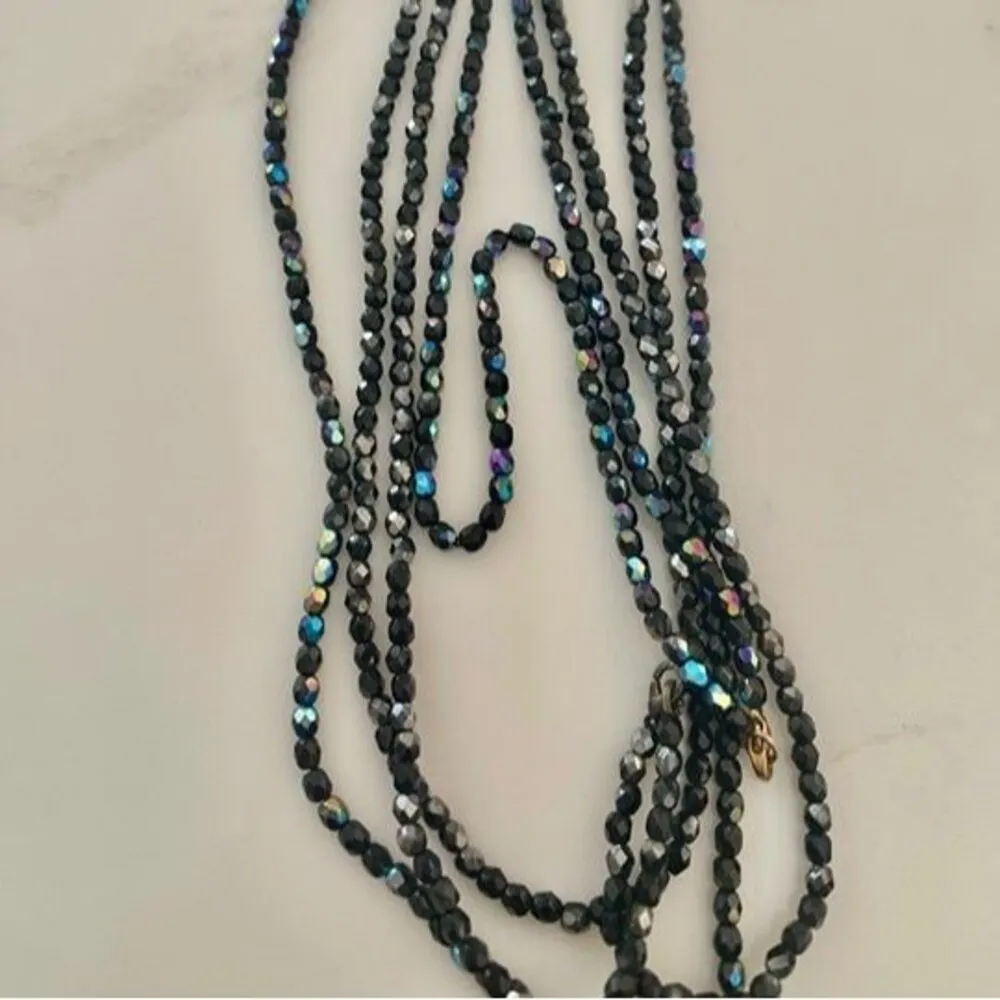 2 LONG BEADED NECKLACE Black - Image 3