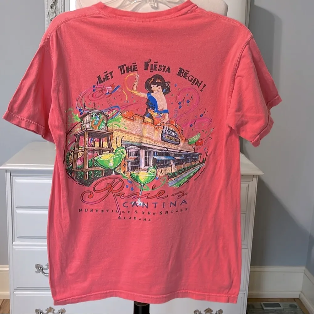 Rosies Cantina Tshirt Womens Small Short Sleeve Shirt Cotton Coral Peach - Image 8