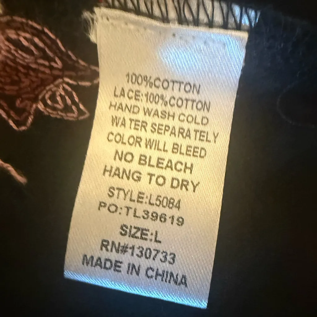 Umgee USA Black Embroidered Kimono Cardigan Fringe Hem Boho Festival Large - Image 6