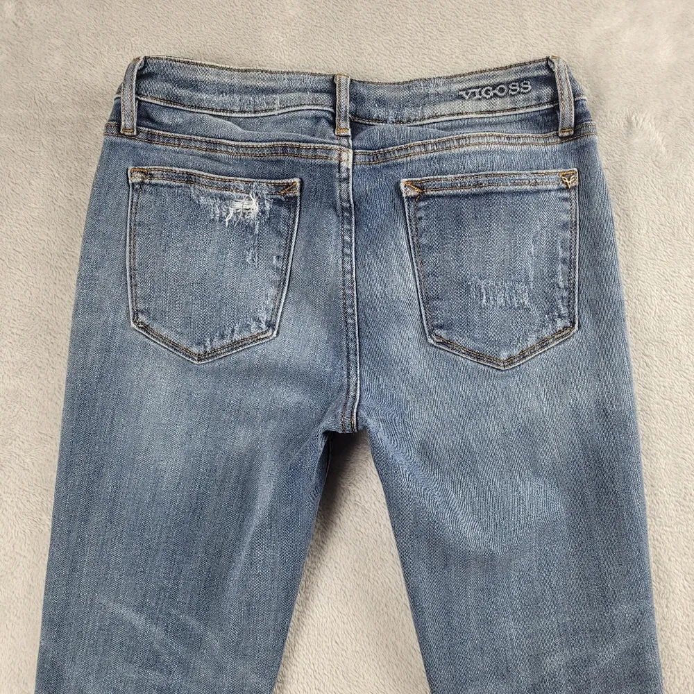 Vigoss Women's Jeans 27 Jagger Skinny Blue Denim Distressed - Image 8