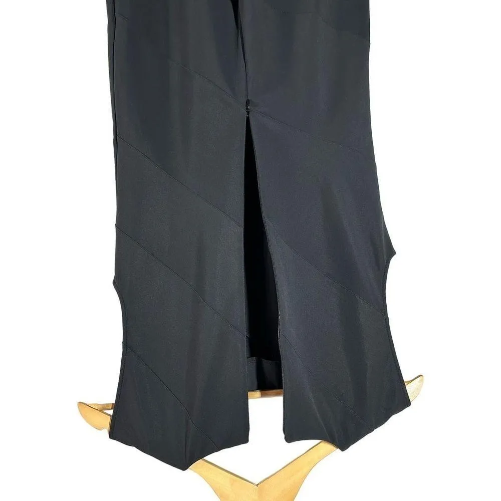 Theory Diagonal Flare Mini Dress Precision Ponte In Black Size 8 - Image 8