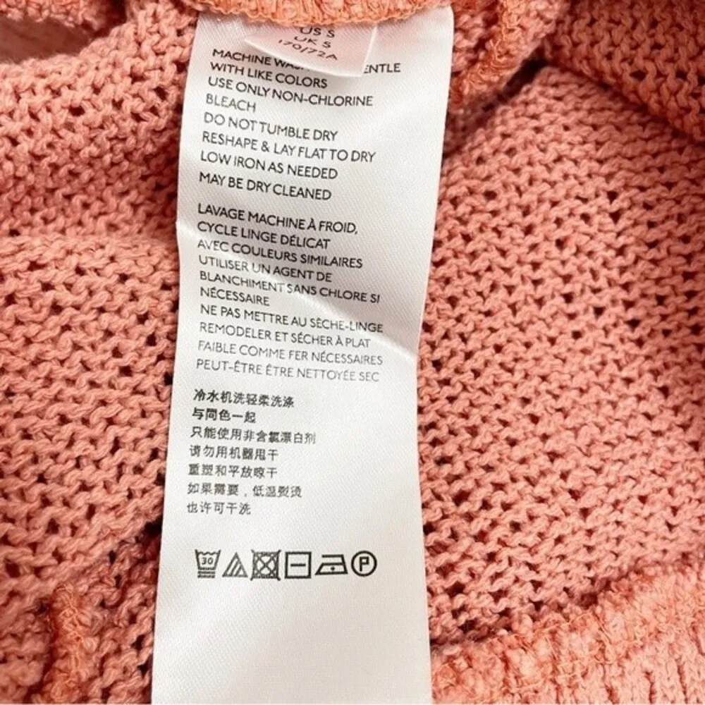 Free People Summer Nights Wide Leg Sweater Knit Pants Rose Coral Size Small - Image 12