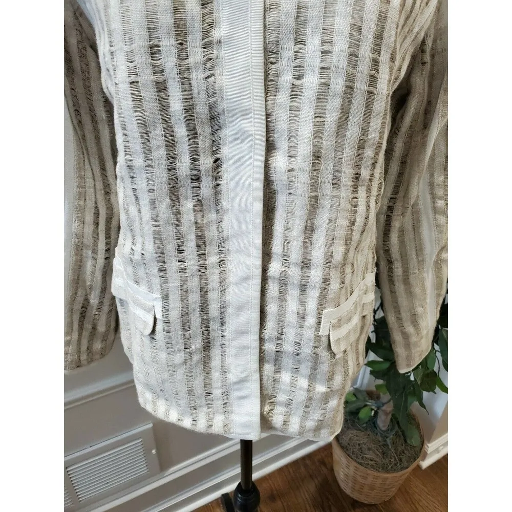 Women's Multicolor Lined Polyester Round Neck Long Sleeve Casual Jacket Size 14 - Image 3