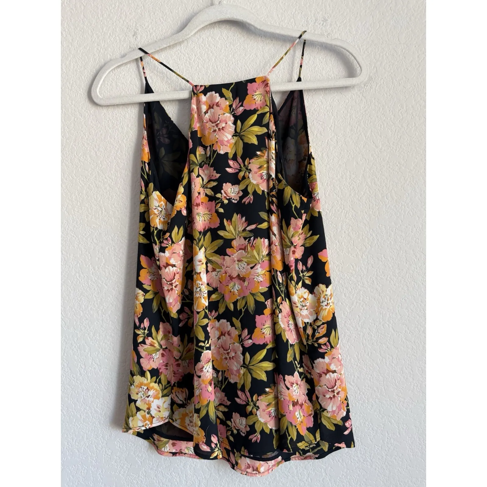Loft Women's Floral Crepe Loose Spaghetti Strap Cami Tank Top Size Small Casual - Image 8