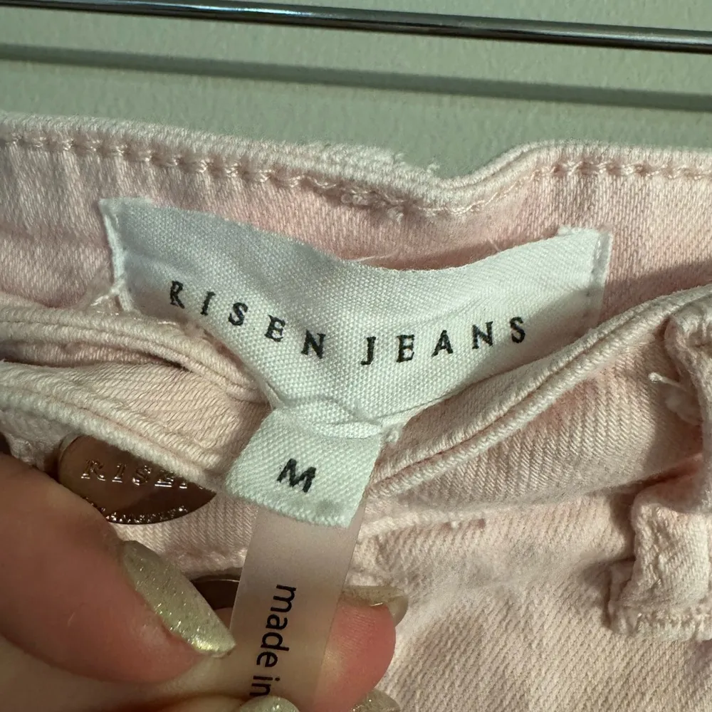 Risen Pink Button Fly Distressed Shorts Size M - Image 7