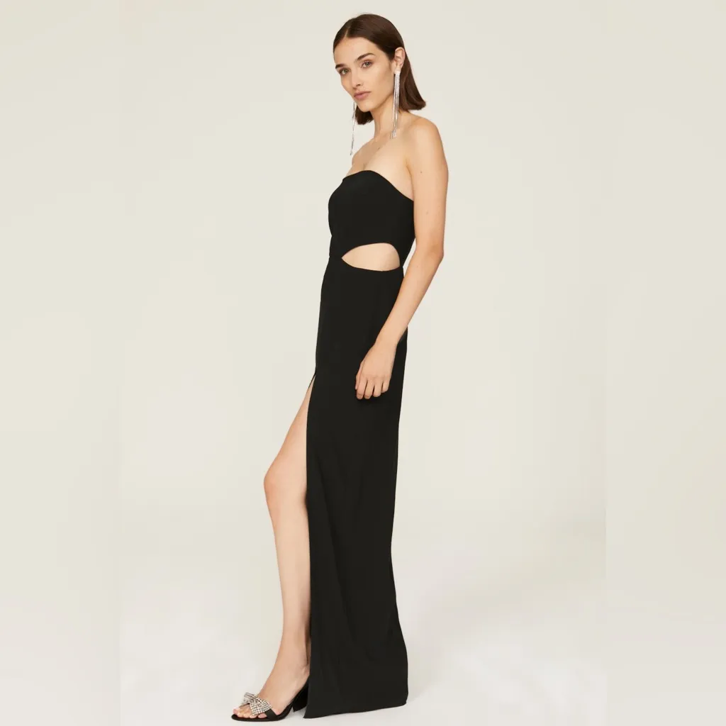 Amanda Uprichard Kloss Gown Strapless Cutout Black XS‎ - Image 2