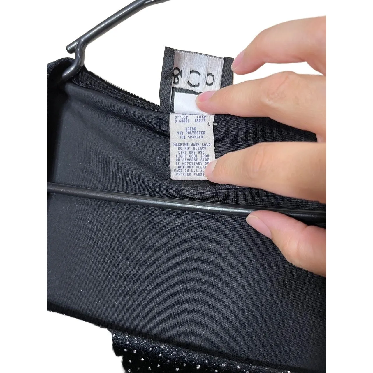 Dawn Joy Dress Black Vintage Maxi Velvet Square Neck Short Sleeve Formal Elegant Size 10 - Image 8