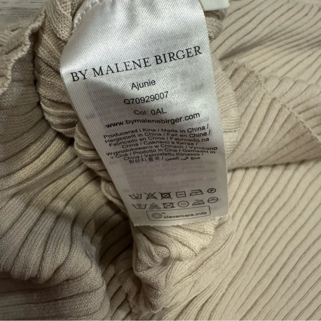 Malene Birger Women’s XL Ajunie Tan Ribbed Sweater Style Q70929007 - Image 5