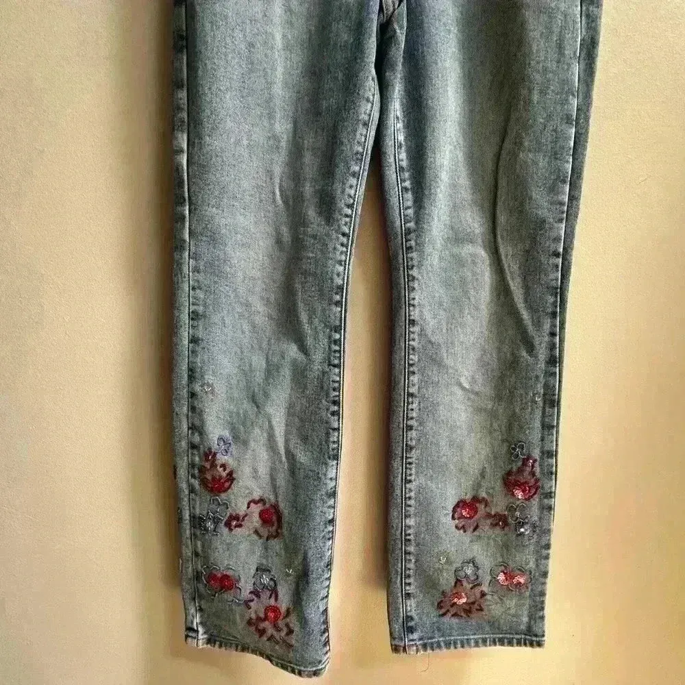 Vintage Limited Too Jeans USA Beaded Floral Boho Bootcut Jeans Women’s 6R Y2K - Image 2