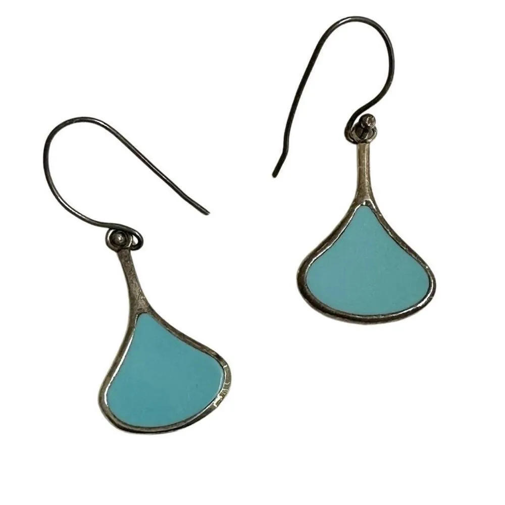 Sterling silver turquoise drop earrings Blue - Image 6