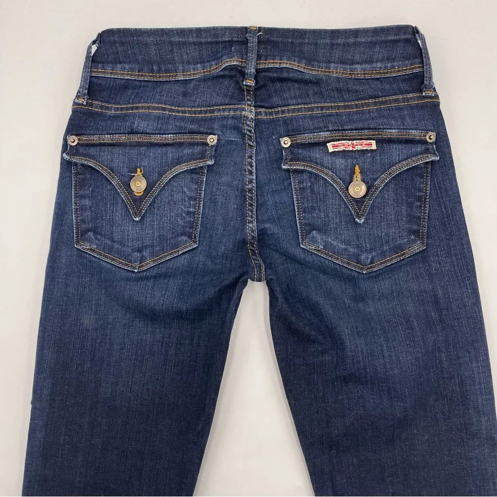 Hudson Jeans DIY Cropped Capri Women Size 24 Raw Hem Blue Dark Wash Beth Midrise - Image 8